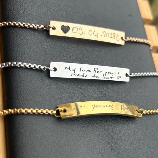Custom Actual Handwriting Jewelry,Handwriting Bracelet,Custom Handwritten Gift, bracelet with handwriting