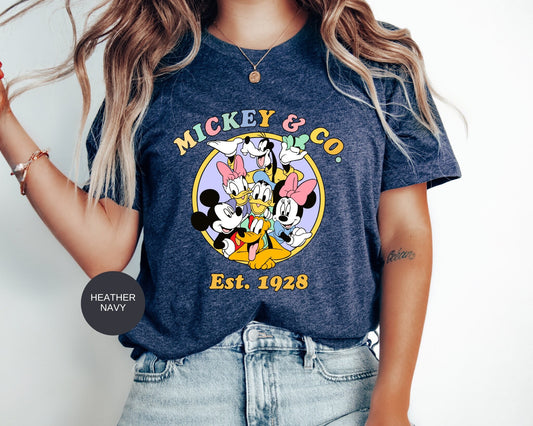 Mickey & Co Est 1928 Shirt, Mickey and Friends Shirt, Retro Disney Shirt, Disneyland Shirt, Disney Family Matching Shirt, Mickey Minnie Tee