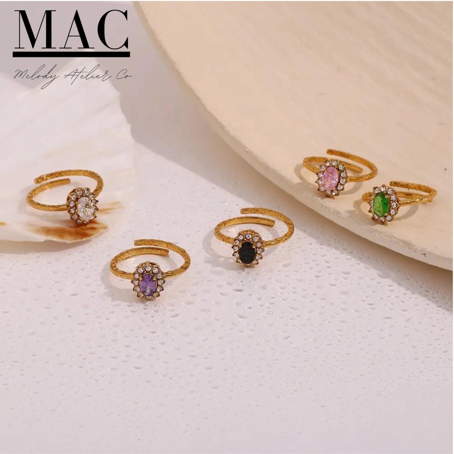 Flower Rings with stone,Gold Halo Flower Adjustable Ring dainty flower Ring Minimalist Ring Vintage Emerald Ring Minimalist Emerald Ring