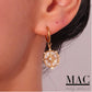 Gold Hoop Earrings Hoop Earrings with Pearl Circle Charm Crystal Rhinestone Drop Earrings Dainty Earrings gold Dangle Earrings