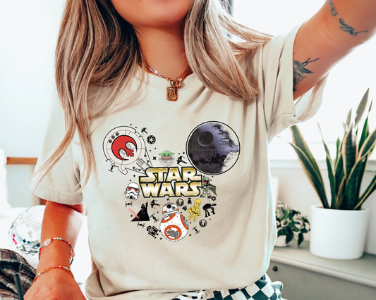 Star Wars Shirt, Disneyworld Star Wars Shirt, Starwars Mickey Head Shirt, Mickey Ears Star Wars Shirt, Disney Couple Shirt