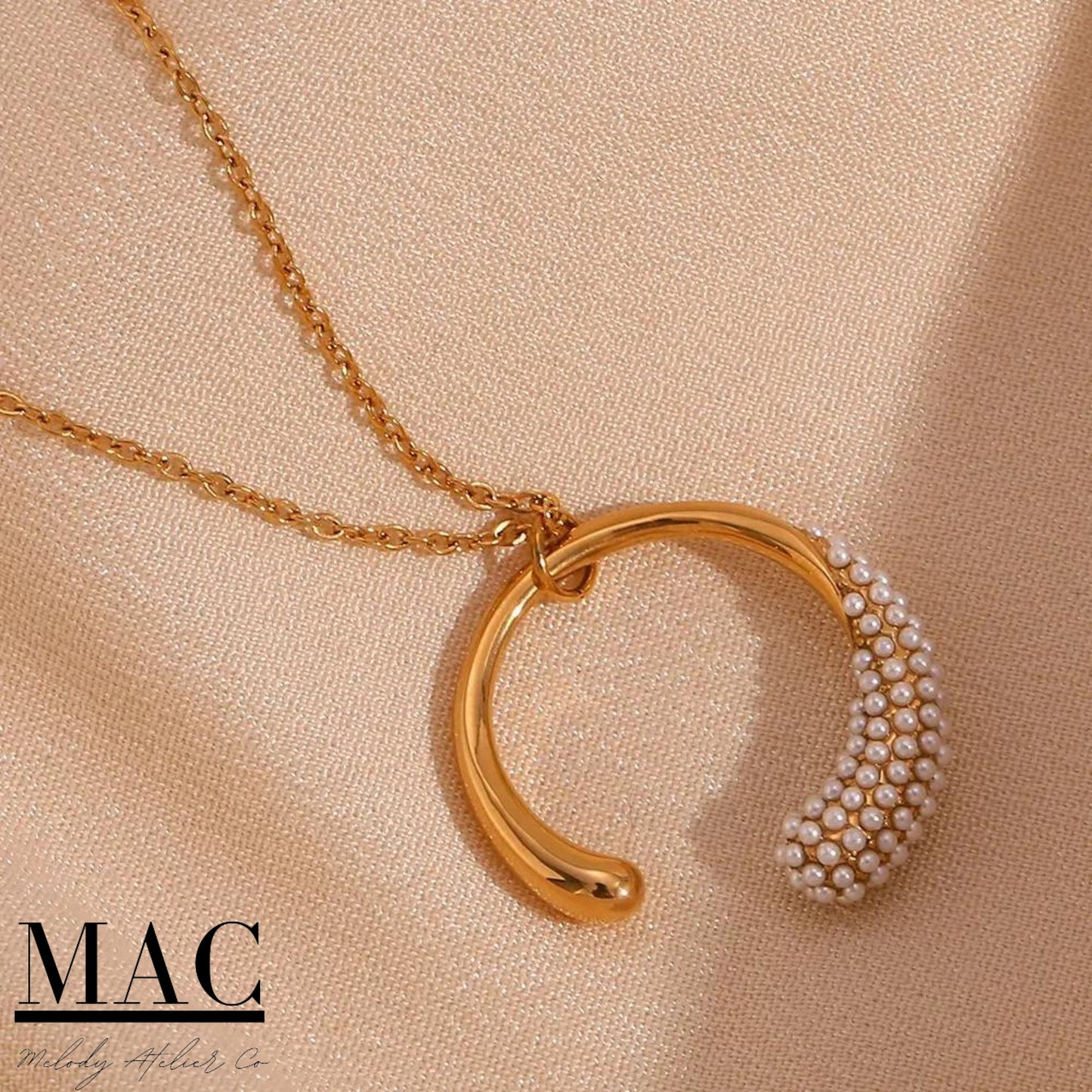 Pearl Moon Necklace,Minimalist Pearl Necklace,Gold necklace, pearl necklace,Bridesmaids Gifts,Sun Pendant Necklace with Mother of Pearl