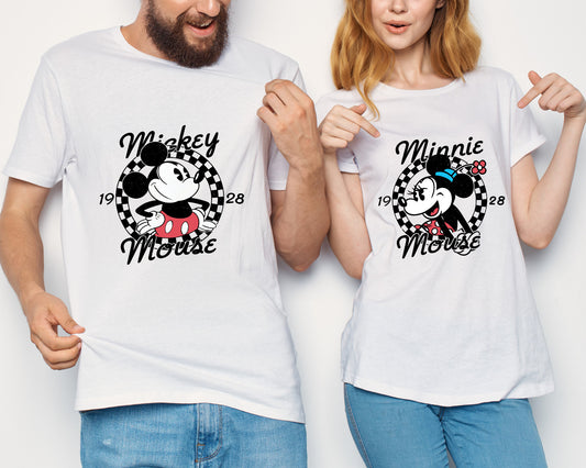 Disney Retro Shirts,Mickey Minnie 1928 Shirts,Disney Shirts Women,Disney Shirts Men,Couple Disneyland Shirt,Minnie Shirt,Mickey Shirt