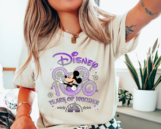 Disney 100th Anniversary shirt,Celebrate 100 Years Magical Shirt,Disney 100 Years Of Wonder TShirt With Disney Characters Disney Couple Tees