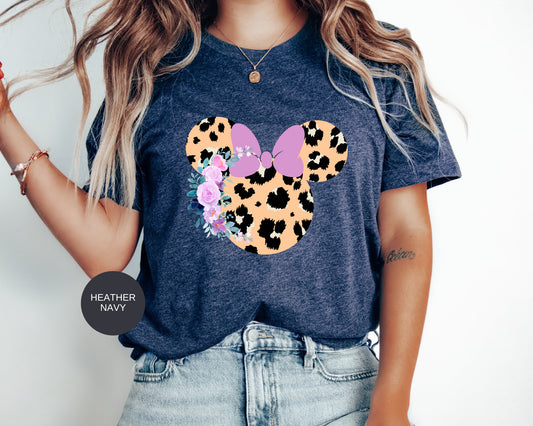 Leopard print Minnie shirt,Animal Kingdom shirt,Women's Disney shirt,Disney Family Vacation Shirts,Minnie Mouse T-shirt,Disney Minnie Shirt