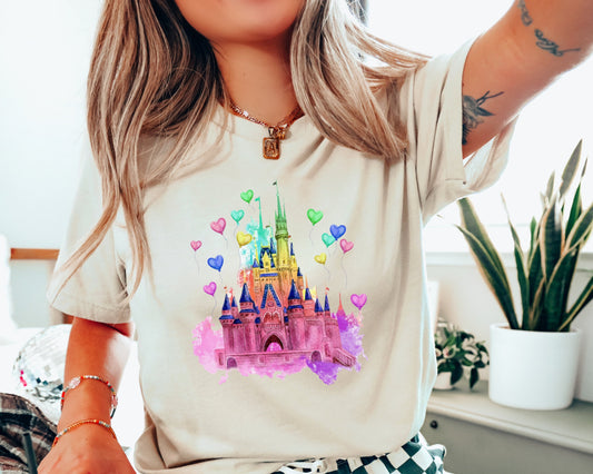 Castle Shirt,Princess Castle Shirt,Magic Kingdom Disney T-shirt,Magic Kingdom Shirt,Disneyland Shirt,Disney Trip Shirt,Mickey Balloon Shirt