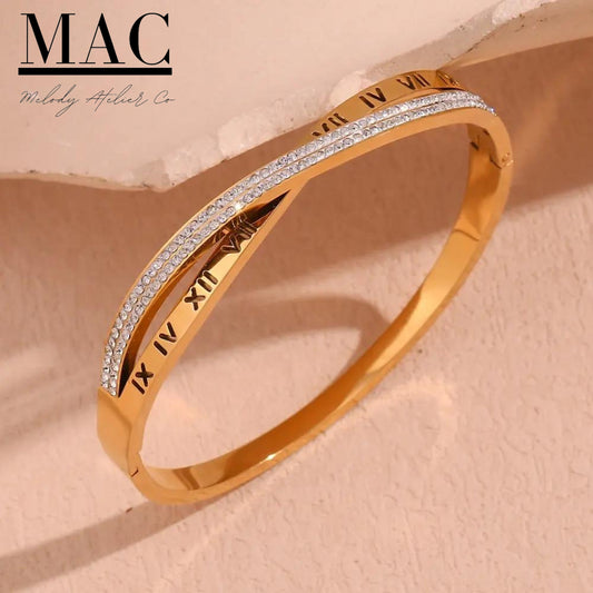 Gold Filled Bangle Bracelet Shiny Crystal Zircon Diamond Bracelet,bangle bracelet,18k Gold Diamond Bracelet,Gold Bangles Rhinestone