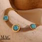 Turquoise Bracelet,Roman Numeral Round Turquoise Bracelet,Turquoise Jewelry,Natural Turquoise Stone Dainty Bracelet,Gift for Her