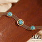 Turquoise Bracelet,Roman Numeral Round Turquoise Bracelet,Turquoise Jewelry,Natural Turquoise Stone Dainty Bracelet,Gift for Her