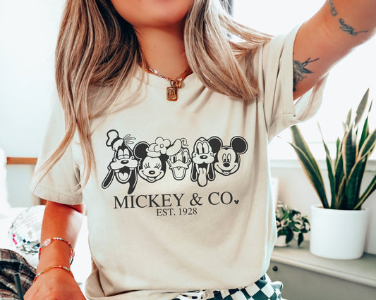 Retro Mickey & Co Shirt,Mickey and Co. est. 1928 Shirt, Retro Mickey And Co Disney Shirt,Disneyworld Shirts ,Family Mickey And Friends Shirt