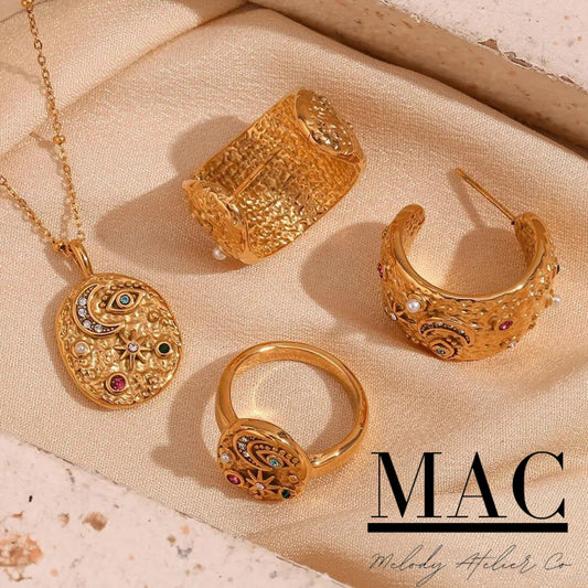 Sun Moon Necklace,Colorful Moon Star Pendant Necklace,Gold Plated Stainless Steel Women Jewelry,Crescent Moon Necklace