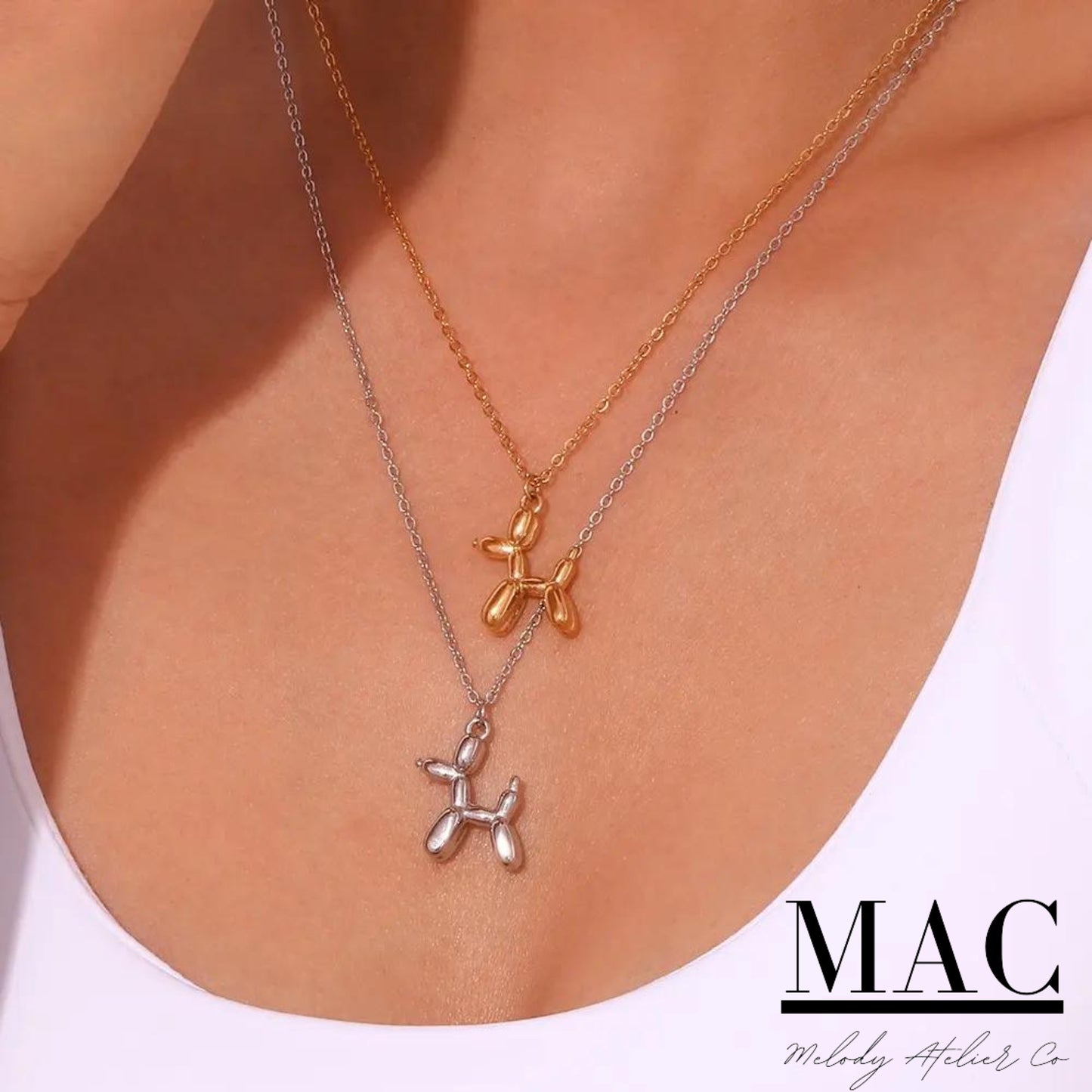 Balloon Dog Necklace,Minimalist Necklace,Pet Jewelry,Minimalist Jewelry Puppy Pendant Necklace,Animal Jewelry