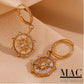 Gold Hoop Earrings Hoop Earrings with Pearl Circle Charm Crystal Rhinestone Drop Earrings Dainty Earrings gold Dangle Earrings