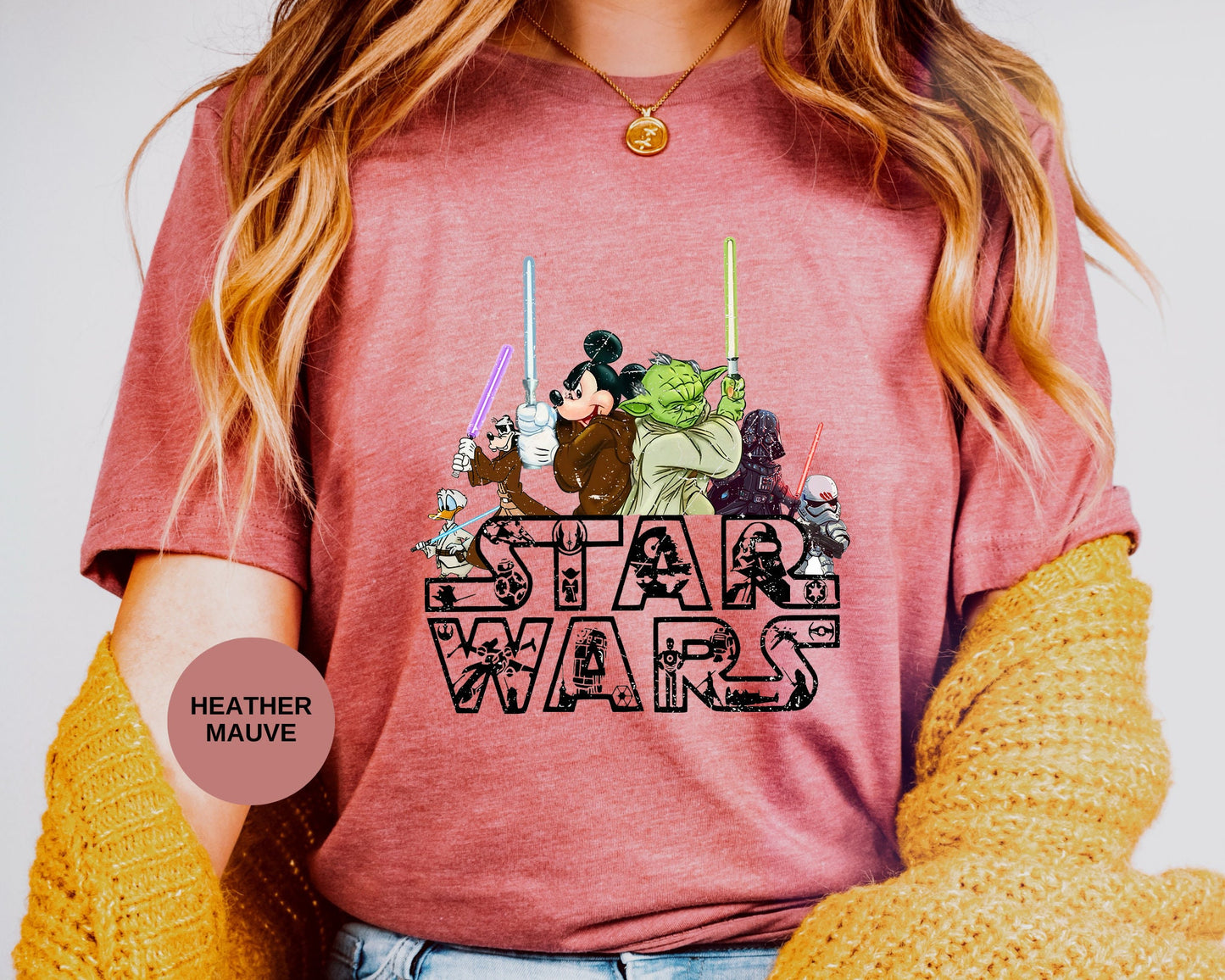 Star Wars Disney Characters Shirt,Star Wars Mickey And Friends T-Shirt,Disney Baby Yoda And Darth Vader Tee,Mickey Jedi Master Yoda Shirt