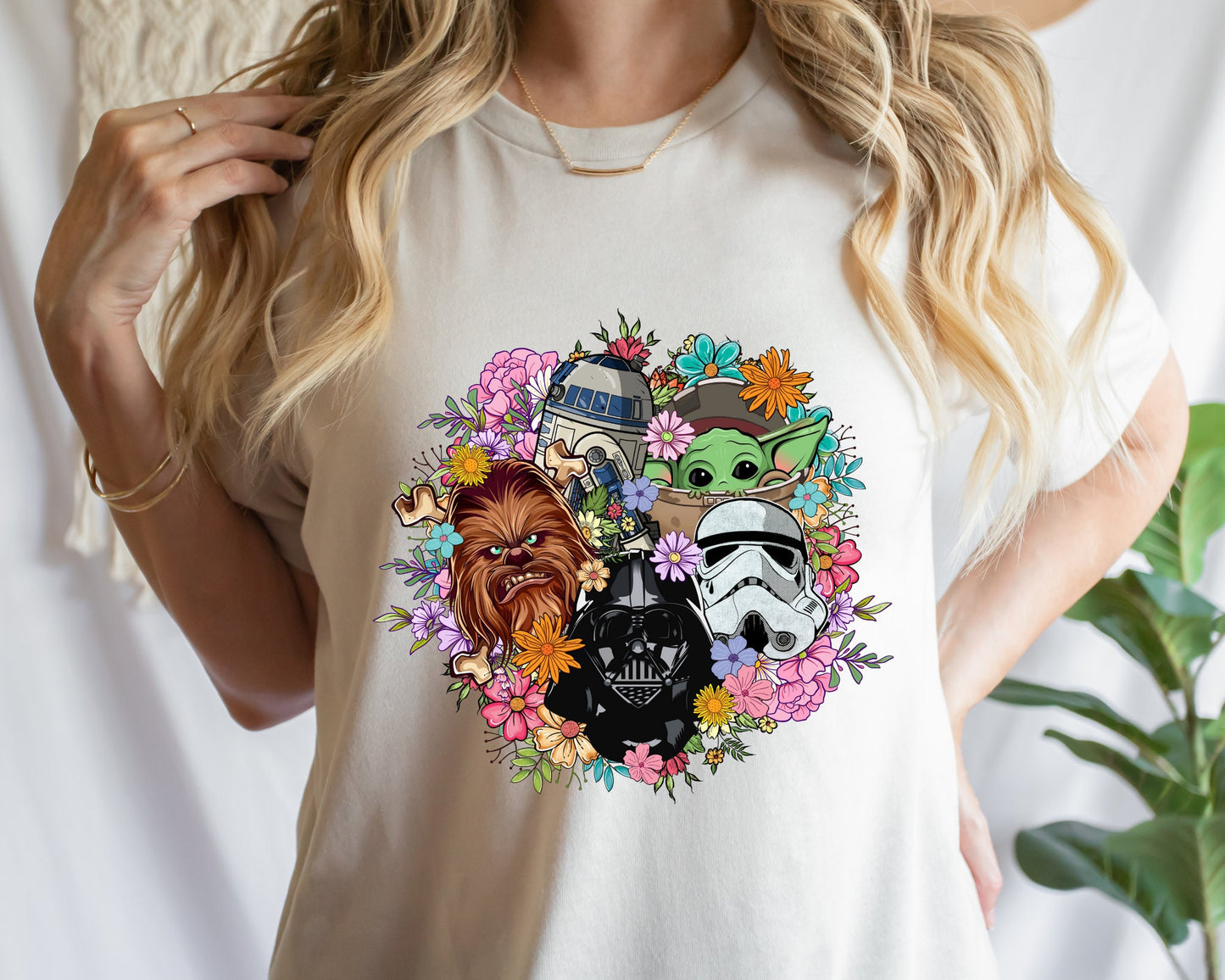 Flower Retro  Star Wars Characters Shirt,Disney Trip Shirt,Starwars shirt,Stormtrooper, Darth Vader,Grogu, Chewbacca,baby yoda shirt