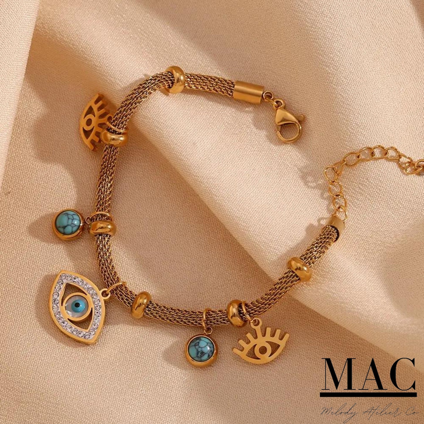 Evil Eye Necklace,Waterproof Evil eye necklace, Evil Eye Pendants Necklace,Vintage Turquoise Evil Eye Charm Chain Necklace Jewelry