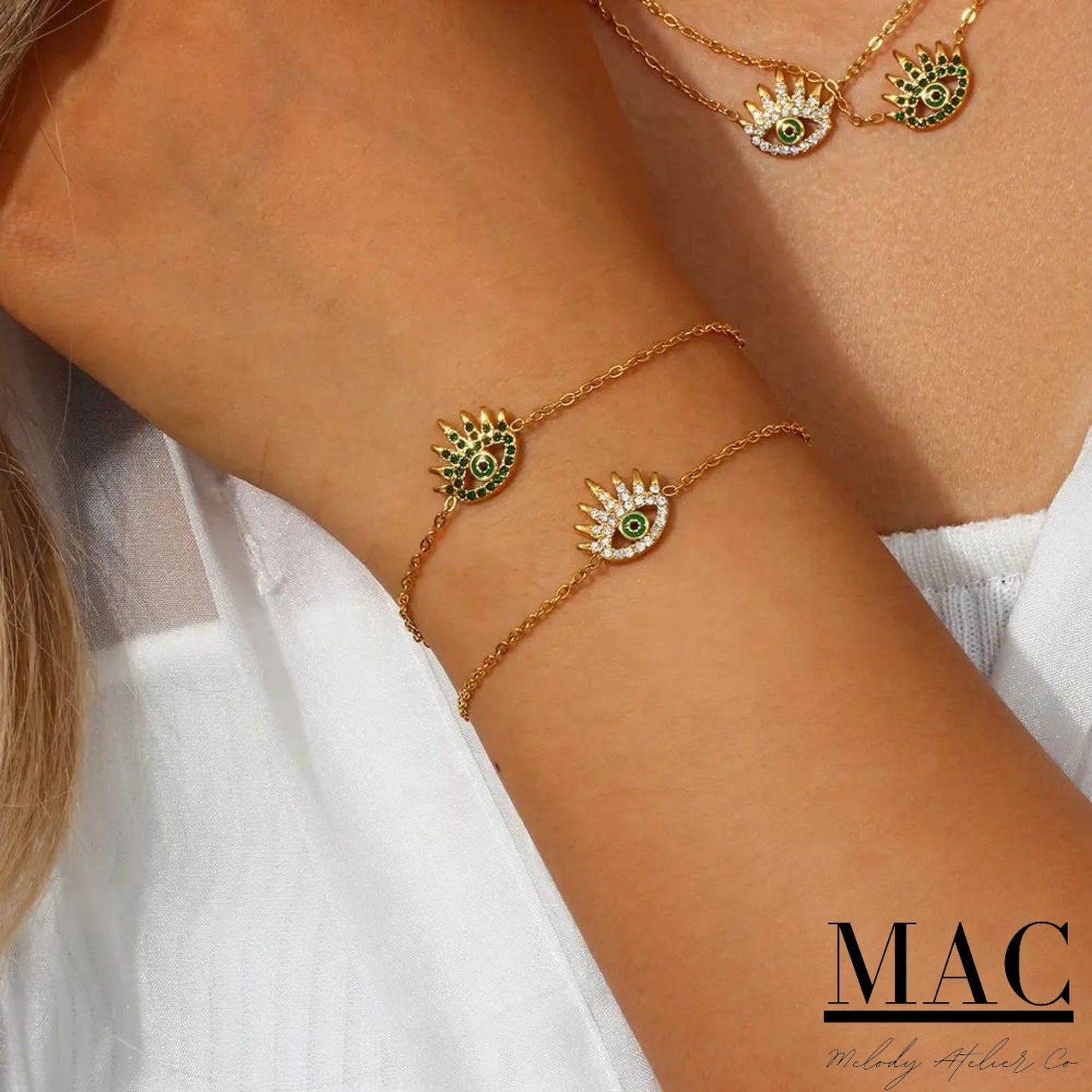 Evil Eye Bracelet,Chain Bracelet,Lucky Evil Eye Bracalet,Protection Bracelet,Evil Eye Jewelry,Gift for Mom,Evil Eye Charm Bracelet